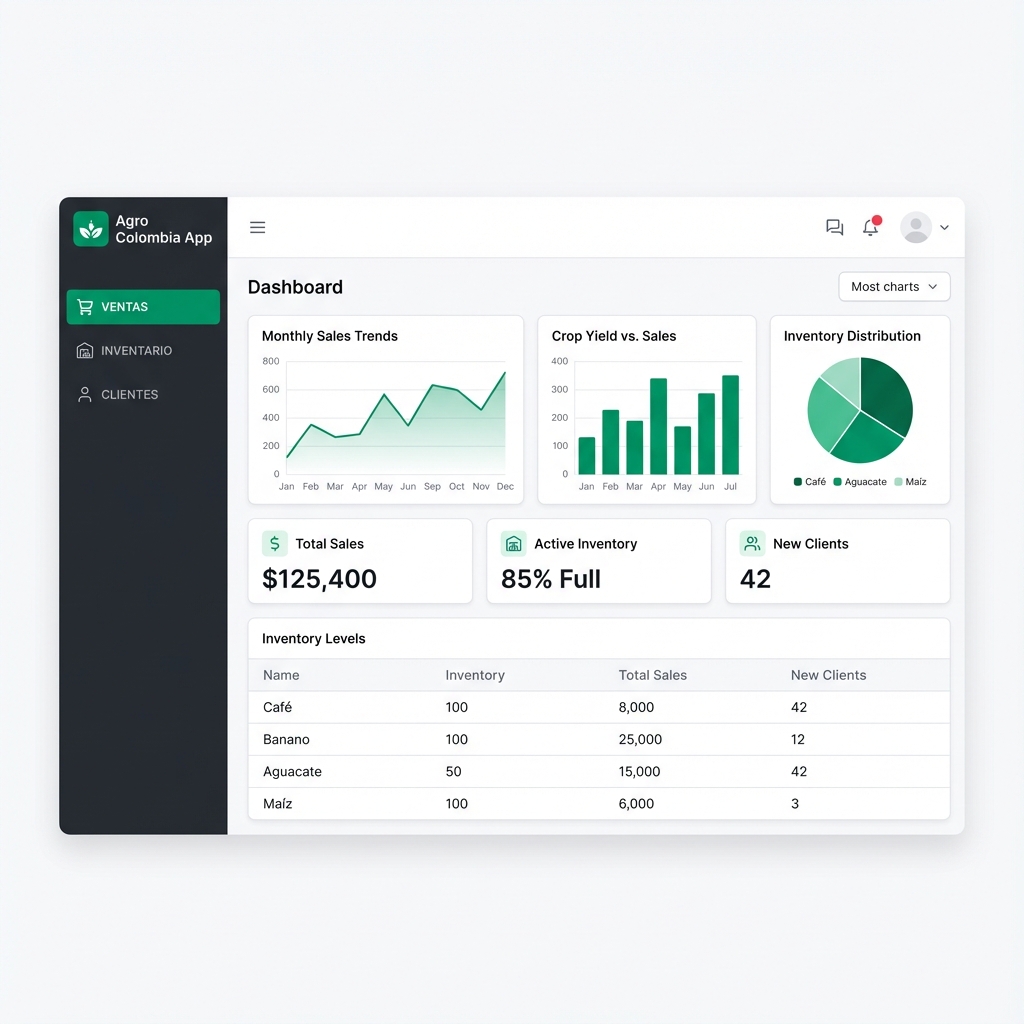 Dashboard Agro Colombia App
